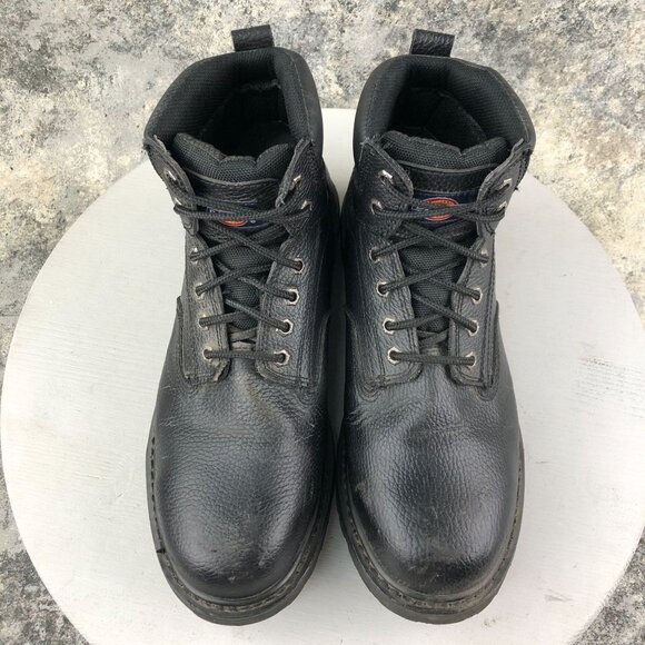Dickies Men's Size 10.5 Prowler Black Leather Steel Toe Slip Resistant Work Boot - Picture 3 of 16